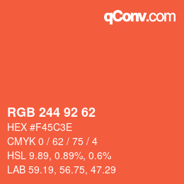 颜色代码: RGB 244 92 62 | qconv.com