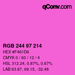 Color code: RGB 244 97 214 | qconv.com