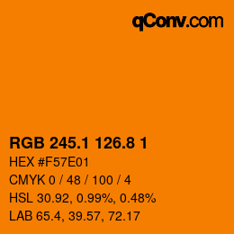 カラーコード: RGB 245.1 126.8 1 | qconv.com