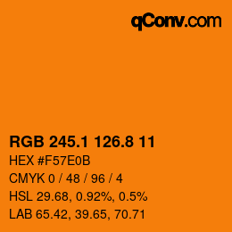 カラーコード: RGB 245.1 126.8 11 | qconv.com