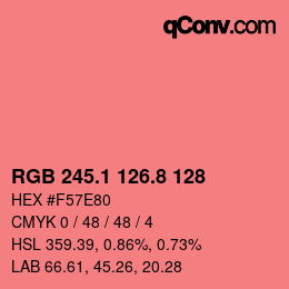 Color code: RGB 245.1 126.8 128 | qconv.com