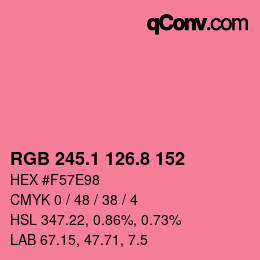 カラーコード: RGB 245.1 126.8 152 | qconv.com