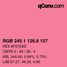 カラーコード: RGB 245.1 126.8 157 | qconv.com
