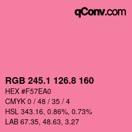 カラーコード: RGB 245.1 126.8 160 | qconv.com