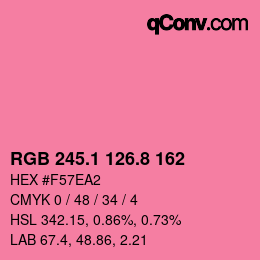 カラーコード: RGB 245.1 126.8 162 | qconv.com