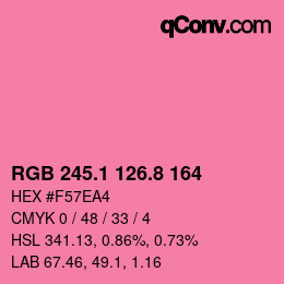 カラーコード: RGB 245.1 126.8 164 | qconv.com