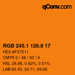 Color code: RGB 245.1 126.8 17 | qconv.com
