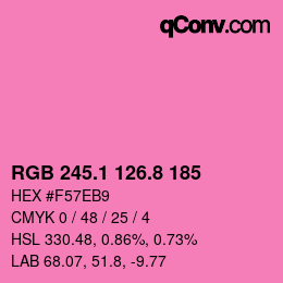 カラーコード: RGB 245.1 126.8 185 | qconv.com
