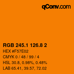 カラーコード: RGB 245.1 126.8 2 | qconv.com