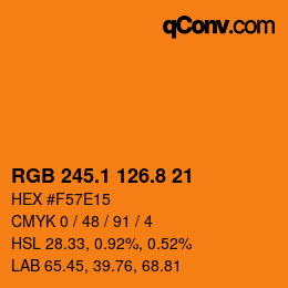 Color code: RGB 245.1 126.8 21 | qconv.com