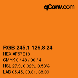 Color code: RGB 245.1 126.8 24 | qconv.com