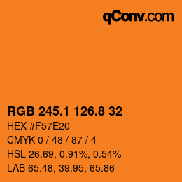 Color code: RGB 245.1 126.8 32 | qconv.com