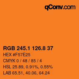 Color code: RGB 245.1 126.8 37 | qconv.com