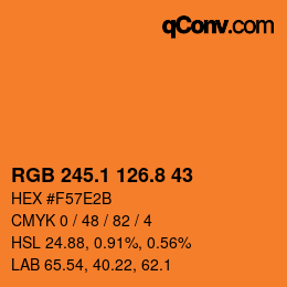 Color code: RGB 245.1 126.8 43 | qconv.com
