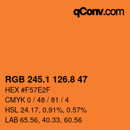 Color code: RGB 245.1 126.8 47 | qconv.com