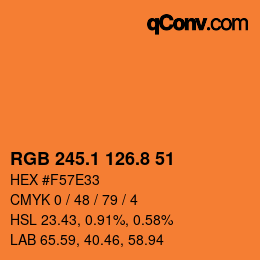 Color code: RGB 245.1 126.8 51 | qconv.com