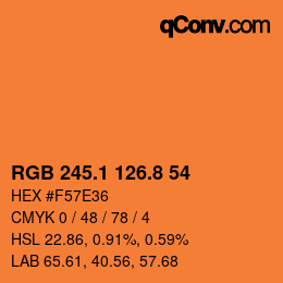 Color code: RGB 245.1 126.8 54 | qconv.com