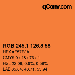 Color code: RGB 245.1 126.8 58 | qconv.com