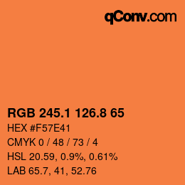 カラーコード: RGB 245.1 126.8 65 | qconv.com
