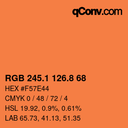 Color code: RGB 245.1 126.8 68 | qconv.com