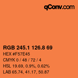 Color code: RGB 245.1 126.8 69 | qconv.com