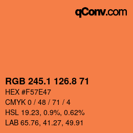 Color code: RGB 245.1 126.8 71 | qconv.com