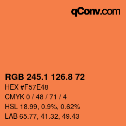カラーコード: RGB 245.1 126.8 72 | qconv.com