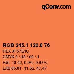 Color code: RGB 245.1 126.8 76 | qconv.com