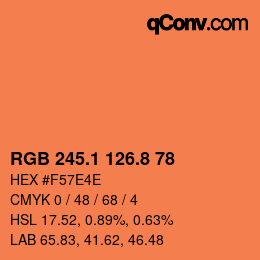 Color code: RGB 245.1 126.8 78 | qconv.com