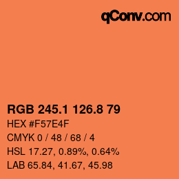 Color code: RGB 245.1 126.8 79 | qconv.com