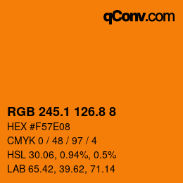 カラーコード: RGB 245.1 126.8 8 | qconv.com