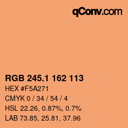 カラーコード: RGB 245.1 162 113 | qconv.com