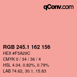 カラーコード: RGB 245.1 162 156 | qconv.com