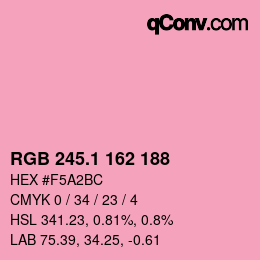 カラーコード: RGB 245.1 162 188 | qconv.com