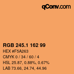 カラーコード: RGB 245.1 162 99 | qconv.com