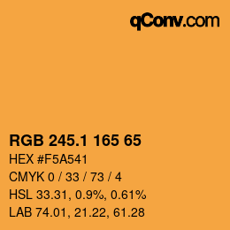 カラーコード: RGB 245.1 165 65 | qconv.com