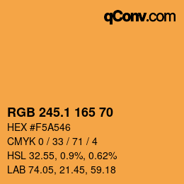 カラーコード: RGB 245.1 165 70 | qconv.com
