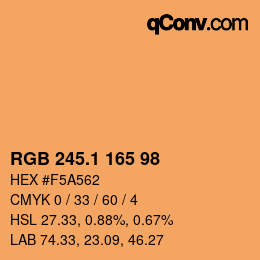 カラーコード: RGB 245.1 165 98 | qconv.com