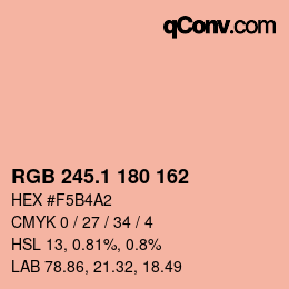 カラーコード: RGB 245.1 180 162 | qconv.com