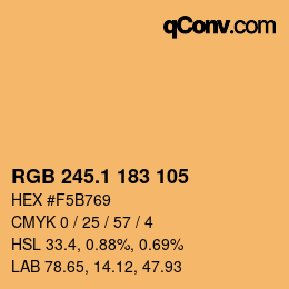 カラーコード: RGB 245.1 183 105 | qconv.com