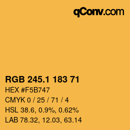 カラーコード: RGB 245.1 183 71 | qconv.com
