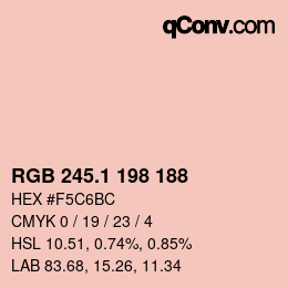 カラーコード: RGB 245.1 198 188 | qconv.com