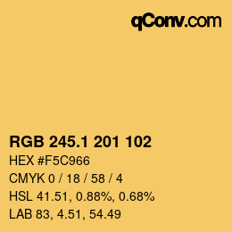 カラーコード: RGB 245.1 201 102 | qconv.com