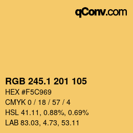 カラーコード: RGB 245.1 201 105 | qconv.com