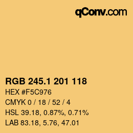 カラーコード: RGB 245.1 201 118 | qconv.com