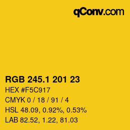 カラーコード: RGB 245.1 201 23 | qconv.com