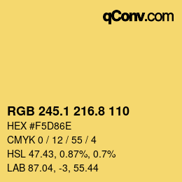 カラーコード: RGB 245.1 216.8 110 | qconv.com