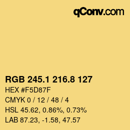 Color code: RGB 245.1 216.8 127 | qconv.com
