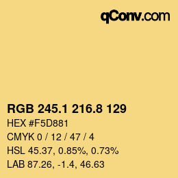 カラーコード: RGB 245.1 216.8 129 | qconv.com