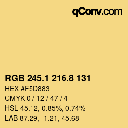 カラーコード: RGB 245.1 216.8 131 | qconv.com